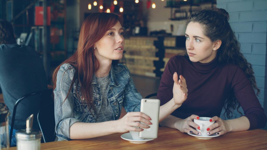 Housemates dealing with difficult issues over coffee